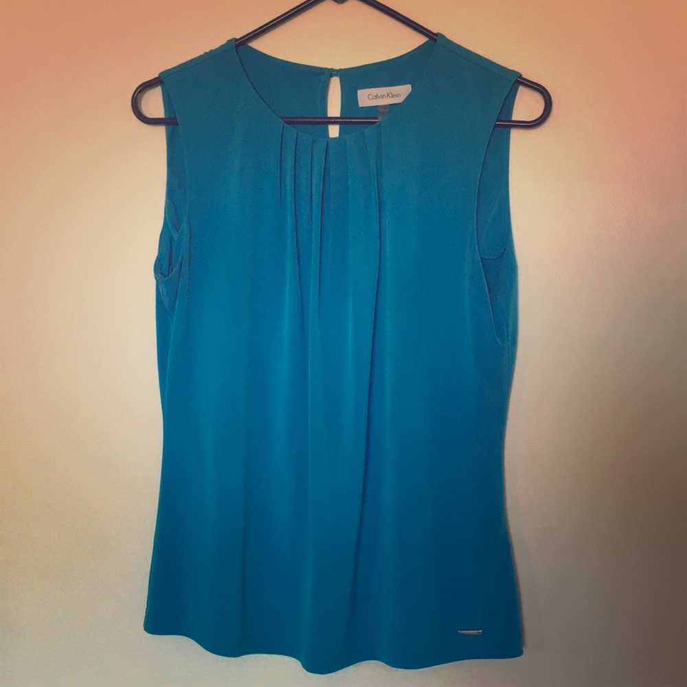 Blue keyhole back Calvin Klein top